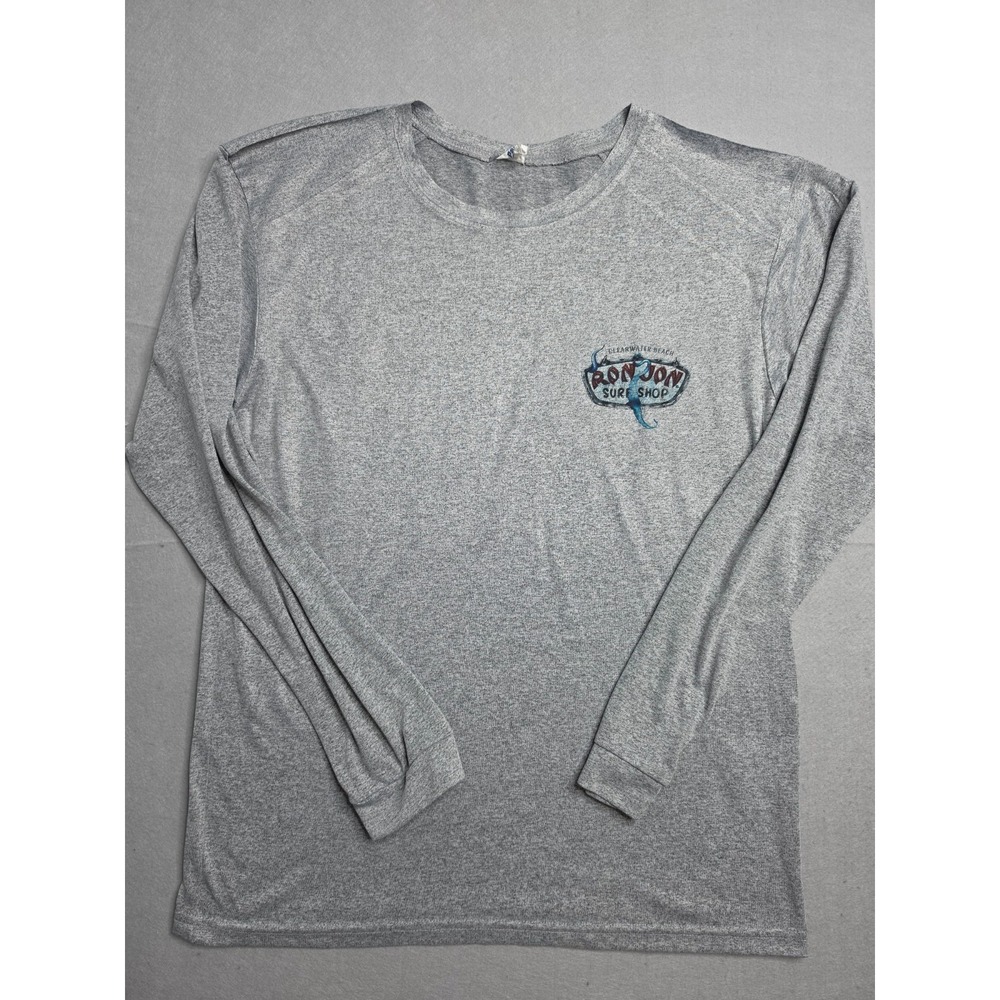 Ron Jon Surf Shop Shirt Men's S Gray Kraken Clearwater Beach Graphic Long Sleeve
